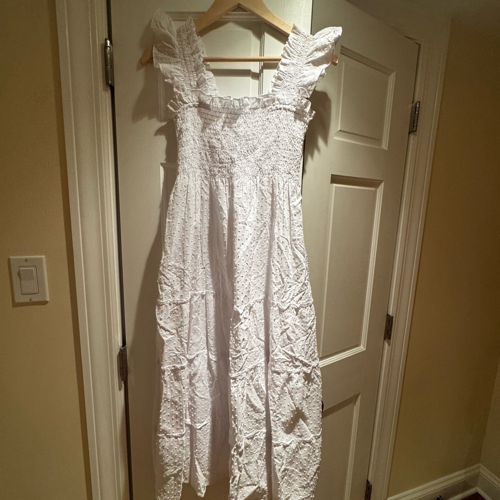 Hill House White Strapless Tiered Maxi Dress - Picture 2 of 4